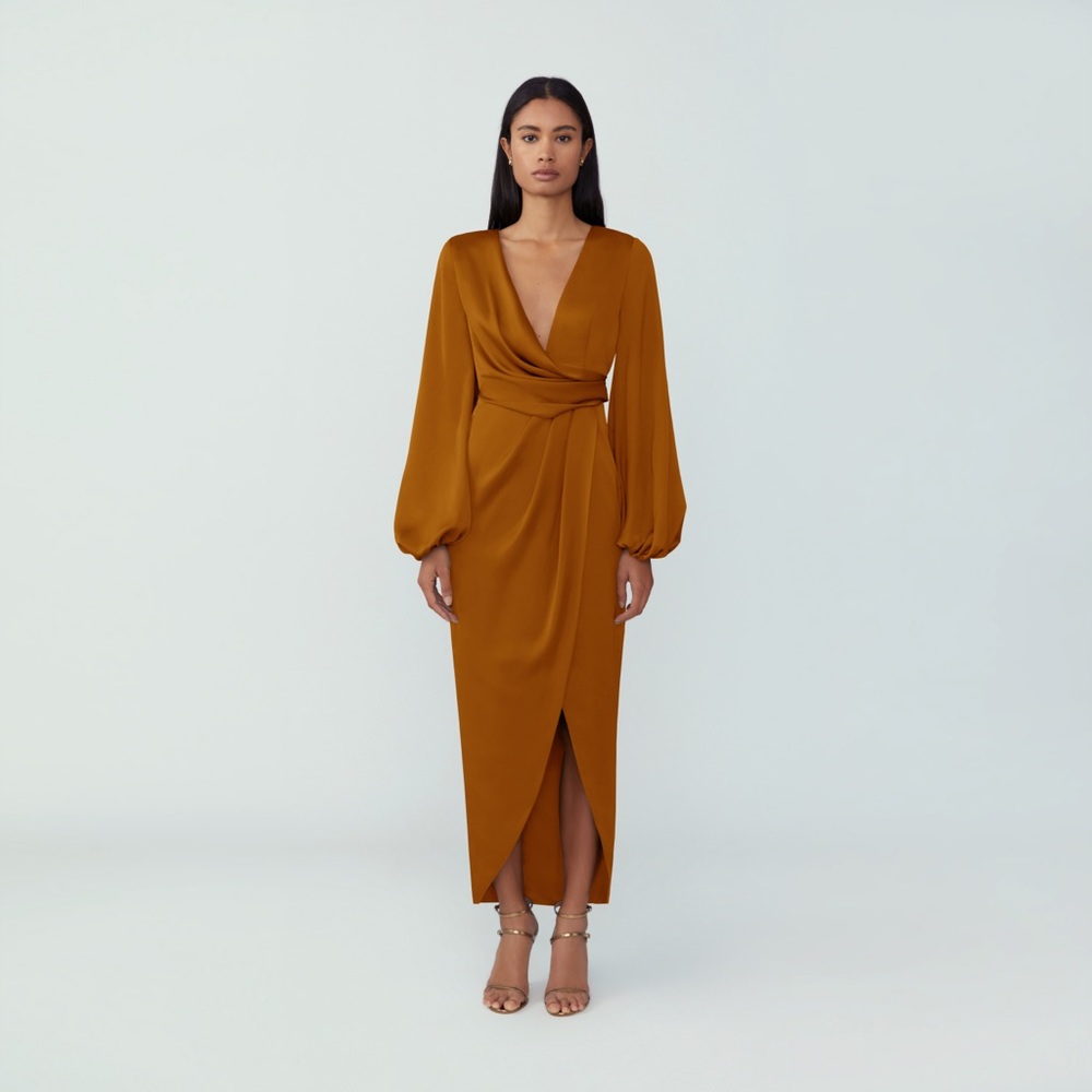 Fame and Partners Shay Copper Silk Dress